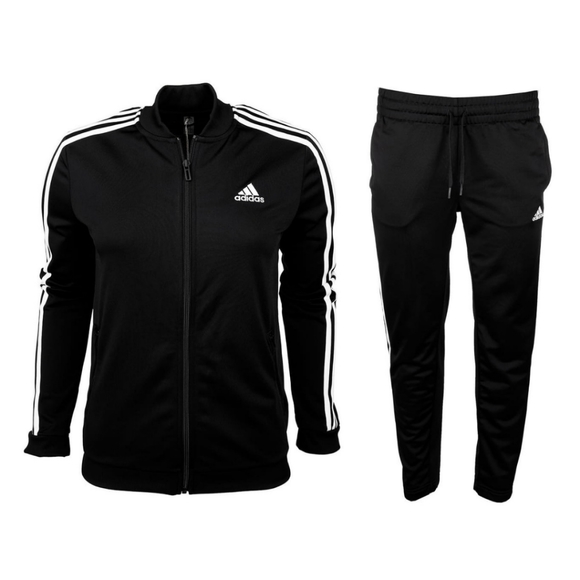 Adidas Women's ESSENTIALS 3-STRIPES TRACK SUIT Black/White - Picture 5 of 15